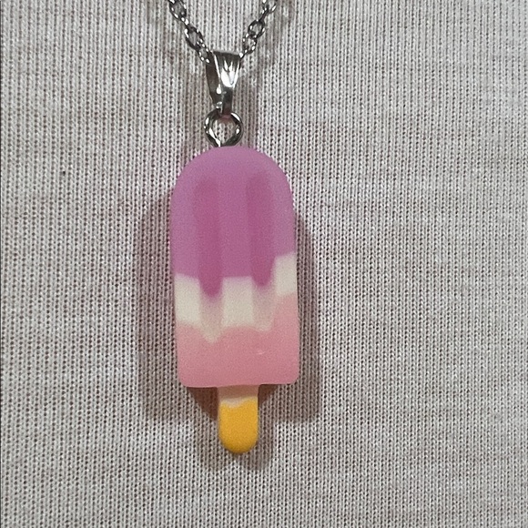 Pink and Purple Popsicle Pendant Necklace - Picture 5 of 5